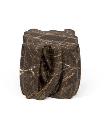 monochrome brown faux marble side table 01 zoom boca do lobo 347x400 Monochrome Brown Faux-Marble Side Table