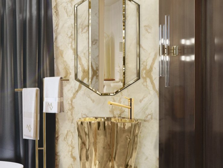 A Golden Bathroom For Luxury Homes