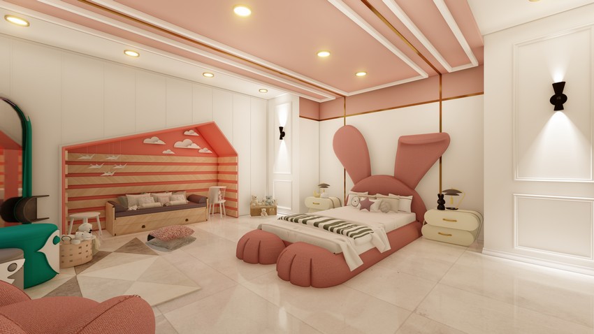 girls pink bedroom