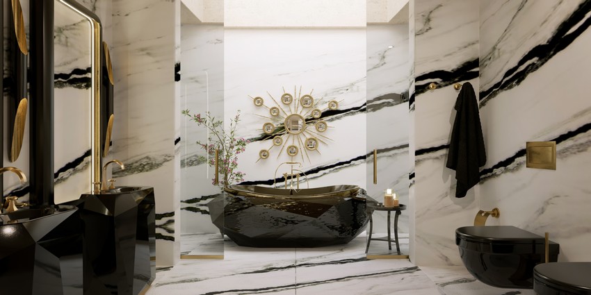 Luxury Bathroom Inspirations With Dazzling Golden Tones