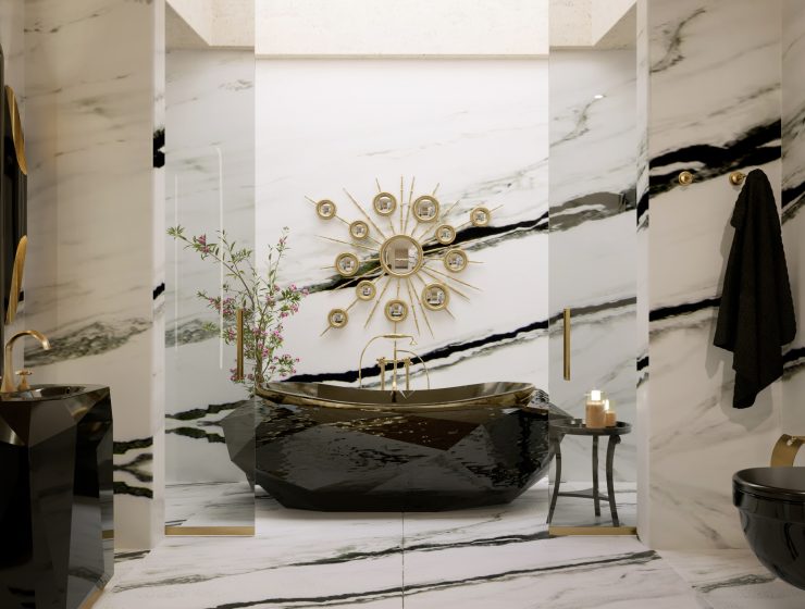 Luxury Bathroom Inspirations With Dazzling Golden Tones