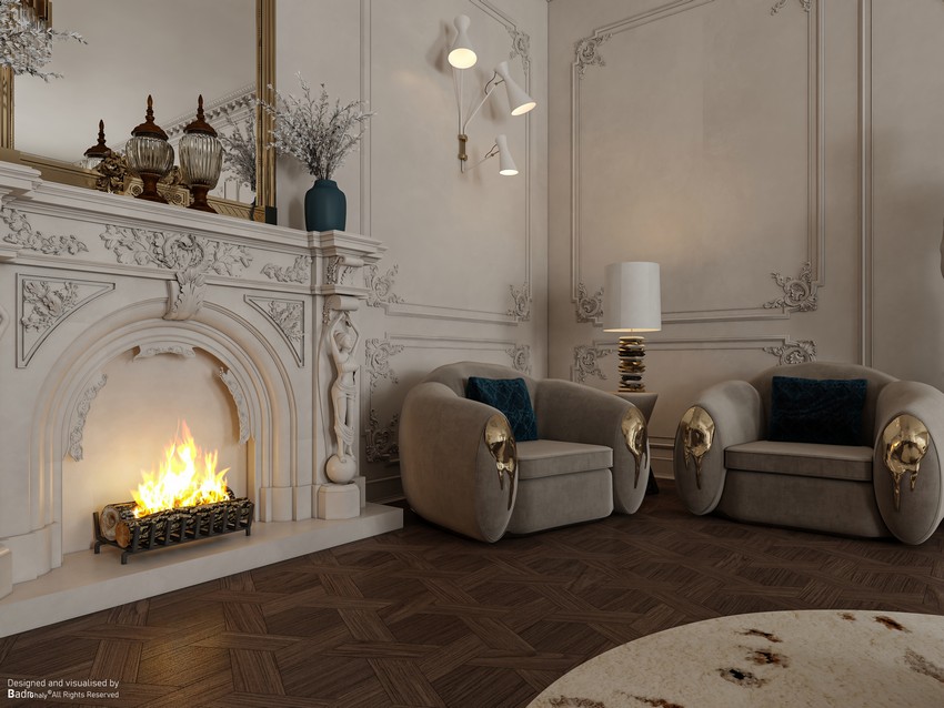 Opulent Modern Classic Living Room By Badr Ghali