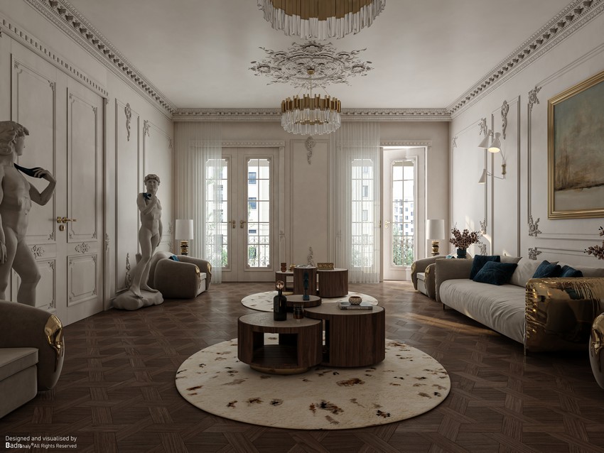 Opulent Modern Classic Living Room By Badr Ghali