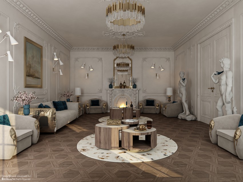 Opulent Modern Classic Living Room By Badr Ghali