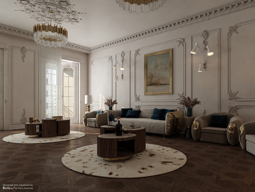 Opulent Modern Classic Living Room By Badr Ghali