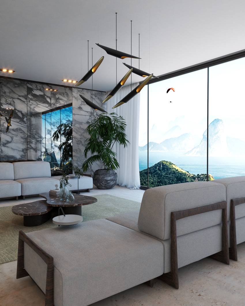 Minimal Elegant Living Room In Rio de Janeiro