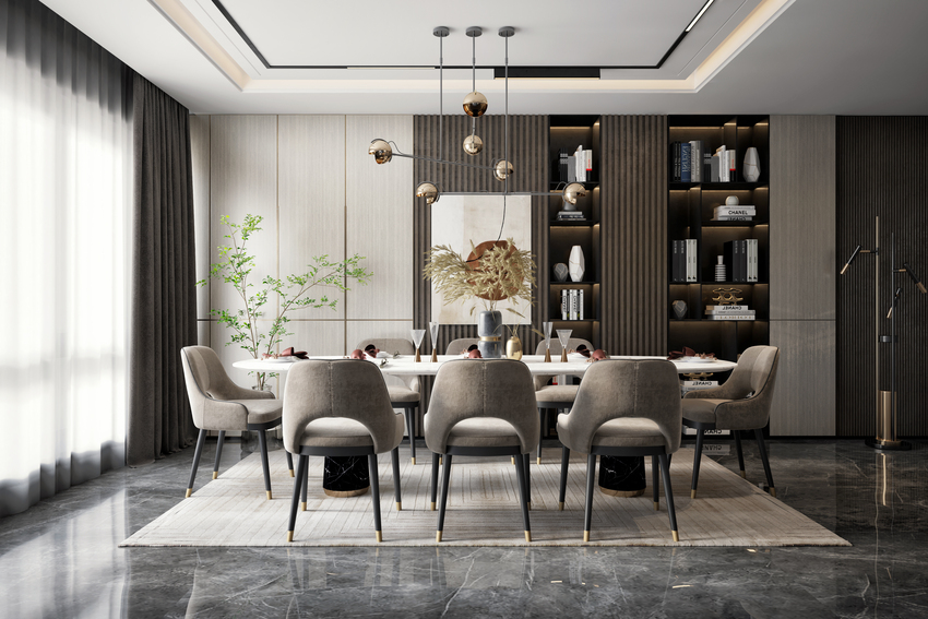 Clean Modern Dining Area In Partnership With Yasmine Yehya