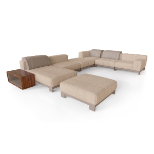 Living room with strong warm tones