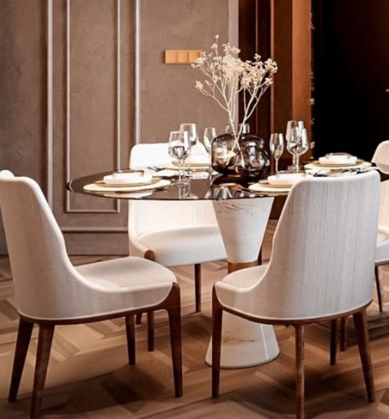 LUXURY MODERN DINING ROOM WITH COFFEE TONES