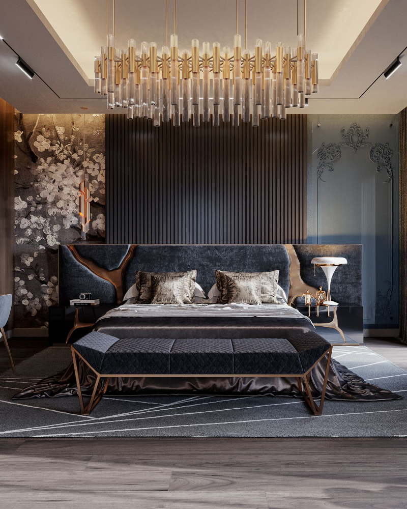 An Opulent Modern Classic Master Bedroom In Riyadh