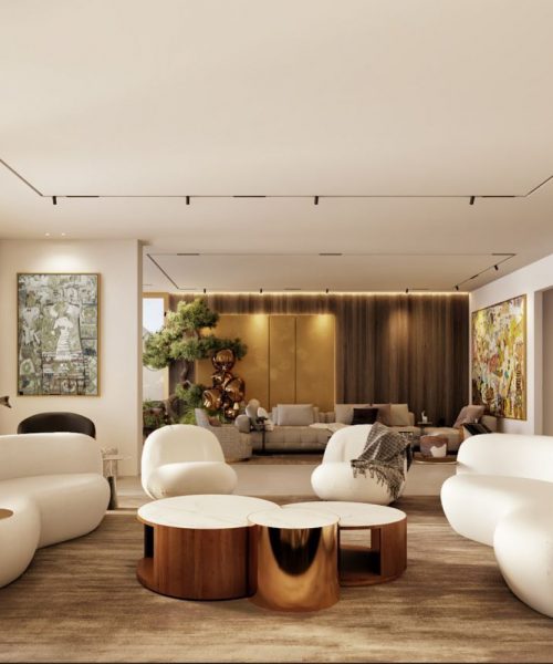 LUXURY MODERN LIVING ROOM WITH A GLAMOROUS ATMOSPHERE