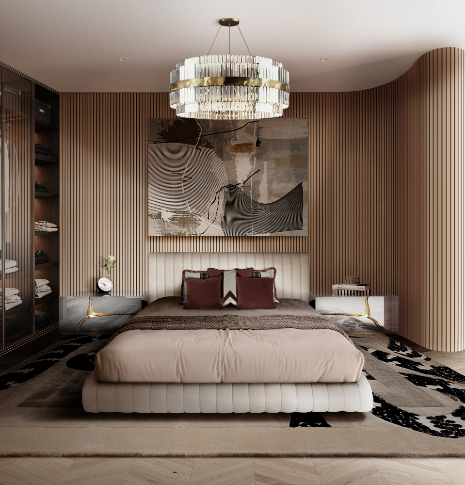 UNIQUE BEDROOM DESIGN WITH BROWN COLORS