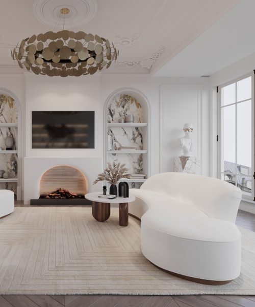 All-white Minimalist And Contemporary Open Space by Marina Dolynna
