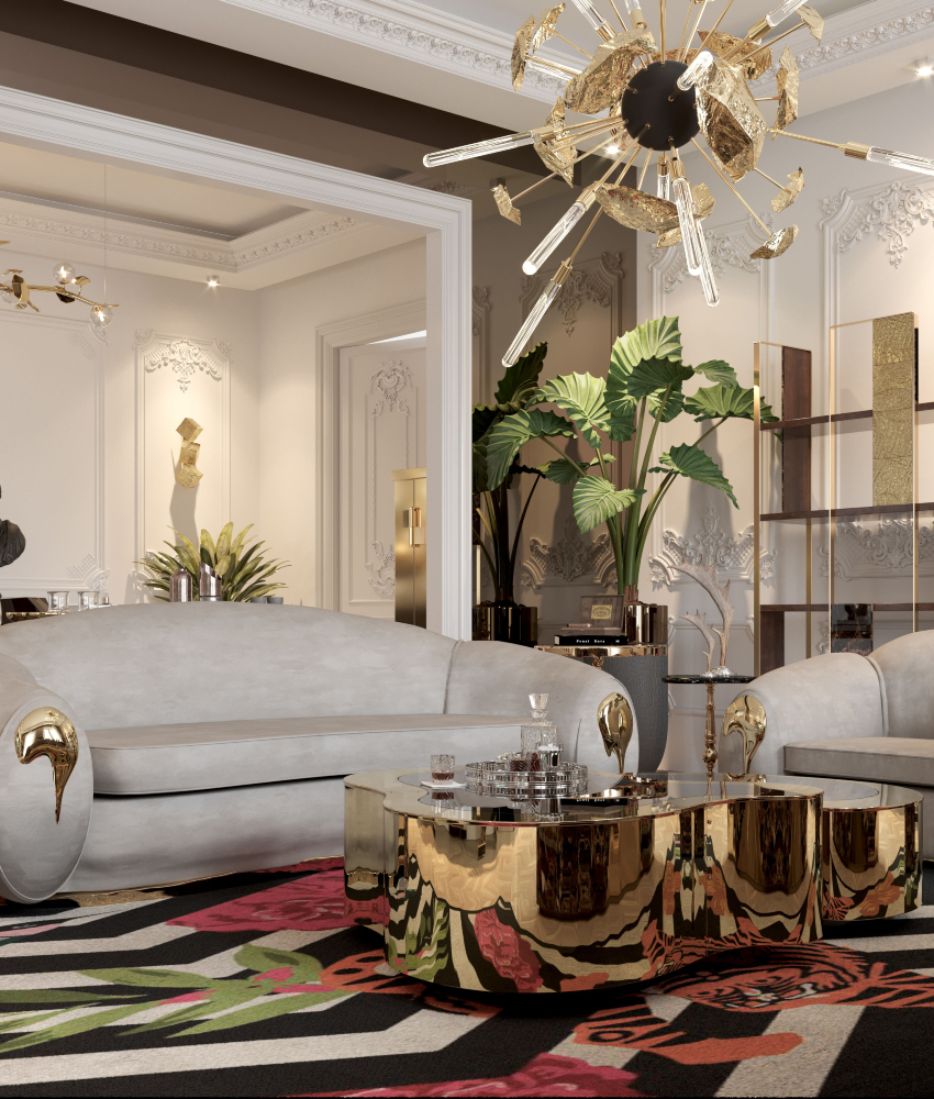 Maximalist Living Room With Tropical Nuances