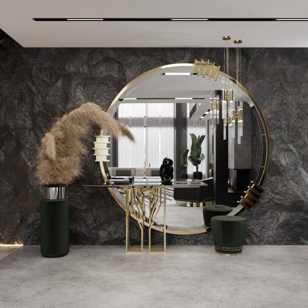 Contemporary Dining Room With Textured Elements and Artistic Accents