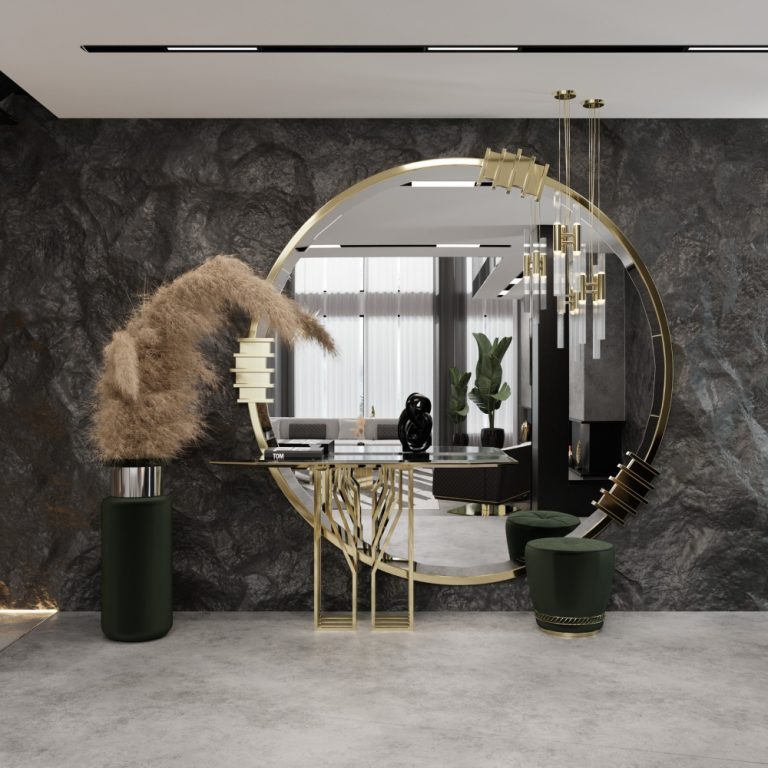 Image showcasing Contemporary Dining Room With Textured Elements and Artistic Accents