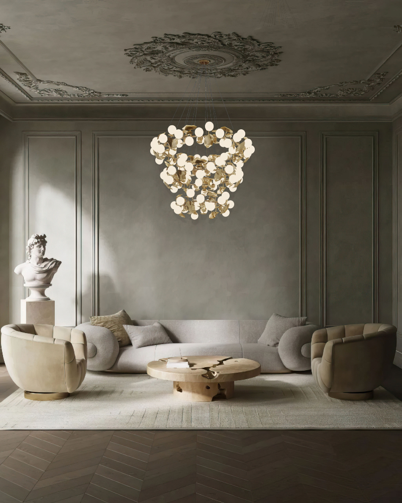 Minimalist Living Room With Pops of Luxury