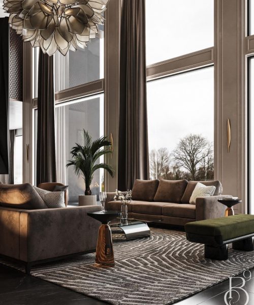 Luxury Living Room In Earthly Colors and Muted Textures