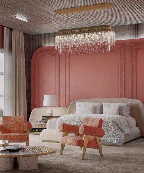 The Glamour of a Master Bedroom Design In Soft Pink