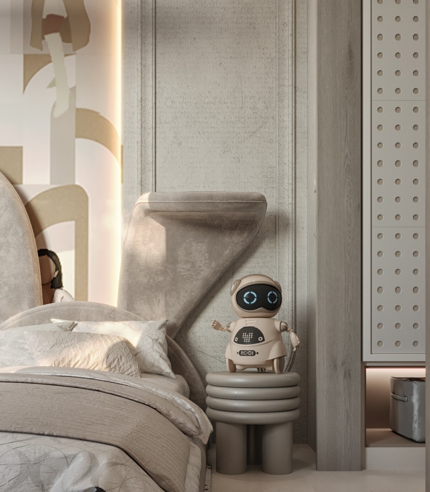 Cosy Neutral Kids Bedroom by Esraa Elemam