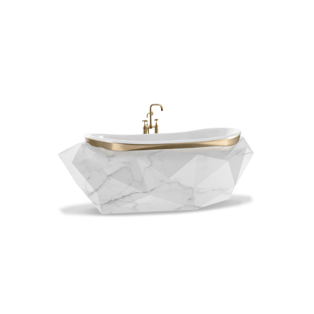diamond white marble bathtub maison valentina 02 Diamond Faux Marble Bathtub